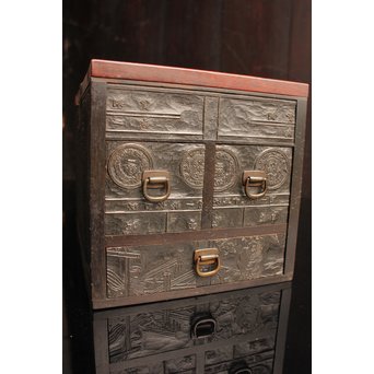 版木指物懸硯箱　S2609 