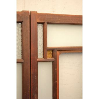 市松細工意匠ガラス戸　4枚1組　GD883 