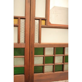 市松細工意匠ガラス戸　4枚1組　GD883 