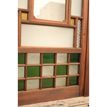 市松細工意匠ガラス戸　4枚1組　GD883 