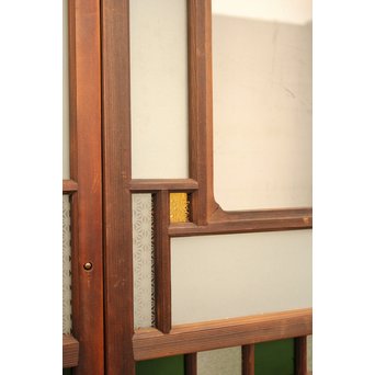 市松細工意匠ガラス戸　4枚1組　GD883 