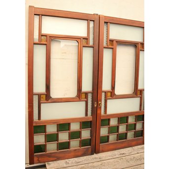 市松細工意匠ガラス戸　4枚1組　GD883 