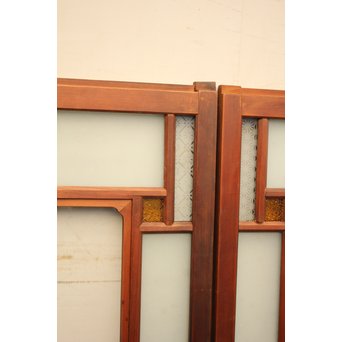 市松細工意匠ガラス戸　4枚1組　GD883 