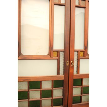 市松細工意匠ガラス戸　4枚1組　GD883 