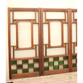 市松細工意匠ガラス戸　4枚1組　GD883 
