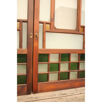 市松細工意匠ガラス戸　4枚1組　GD883 