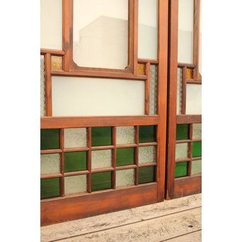 市松細工意匠ガラス戸　4枚1組　GD883 