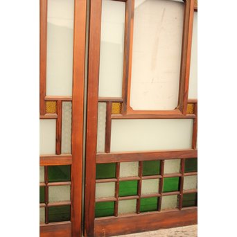 市松細工意匠ガラス戸　4枚1組　GD883 