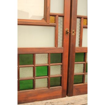 市松細工意匠ガラス戸　4枚1組　GD883 