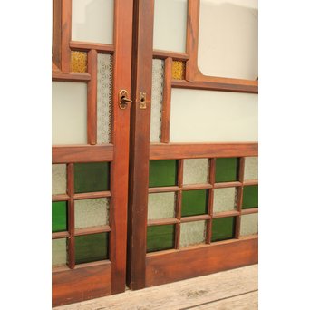 市松細工意匠ガラス戸　4枚1組　GD883 