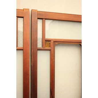 市松細工意匠ガラス戸　4枚1組　GD883 