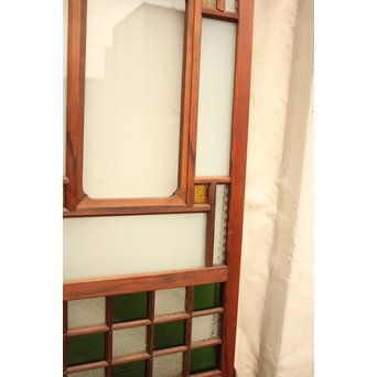 市松細工意匠ガラス戸　4枚1組　GD883 