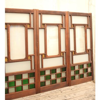 市松細工意匠ガラス戸　4枚1組　GD883 
