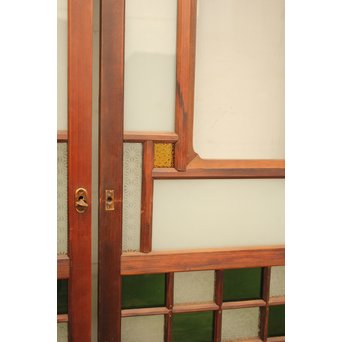 市松細工意匠ガラス戸　4枚1組　GD883 