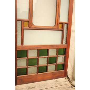 市松細工意匠ガラス戸　4枚1組　GD883 