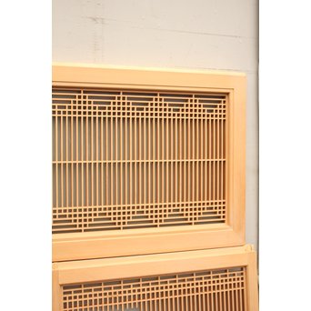 美品扇面に鶴松組子書院　5枚1組　R1706 