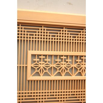 美品扇面に鶴松組子書院　5枚1組　R1706 