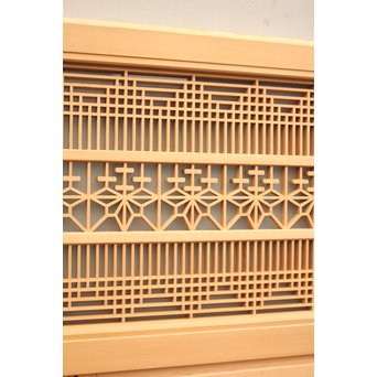 美品扇面に鶴松組子書院　5枚1組　R1706 