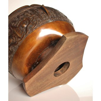 古青銅器風饕餮紋宣徳大火鉢/瓶掛　H444 