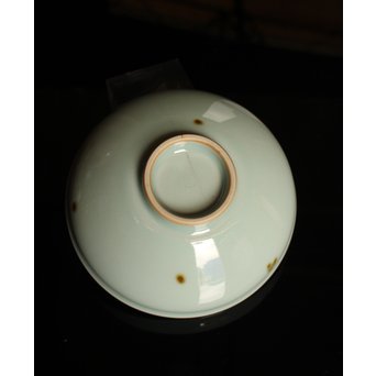 二代諏訪蘇山 飛青磁茶碗　K219 