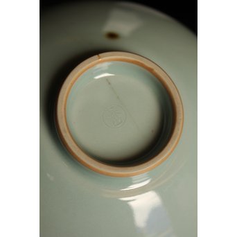 二代諏訪蘇山 飛青磁茶碗　K219 