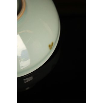 二代諏訪蘇山 飛青磁茶碗　K219 