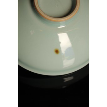 二代諏訪蘇山 飛青磁茶碗　K219 