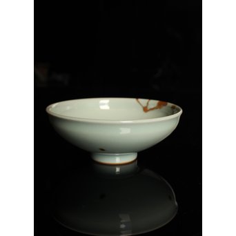 二代諏訪蘇山 飛青磁茶碗　K219 