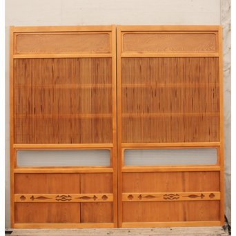 上質障子枠付万本格子戸　2枚1組　L733