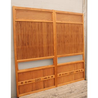 上質障子枠付万本格子戸　2枚1組　L733 