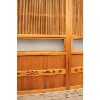 上質障子枠付万本格子戸　2枚1組　L733 