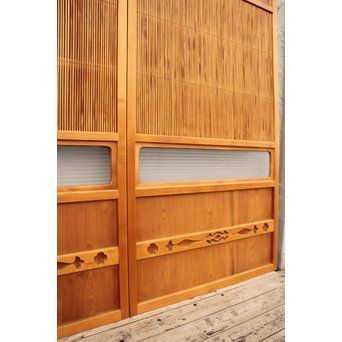 上質障子枠付万本格子戸　2枚1組　L733 