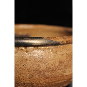 波千鳥蒔絵継古唐津片口/茶碗　K237 