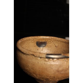 波千鳥蒔絵継古唐津片口/茶碗　K237 