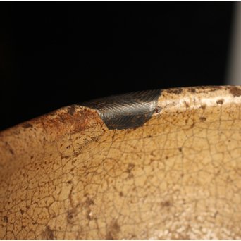 波千鳥蒔絵継古唐津片口/茶碗　K237 