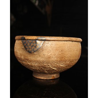 波千鳥蒔絵継古唐津片口/茶碗　K237 