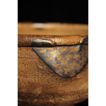 波千鳥蒔絵継古唐津片口/茶碗　K237 