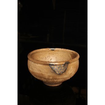 波千鳥蒔絵継古唐津片口/茶碗　K237 