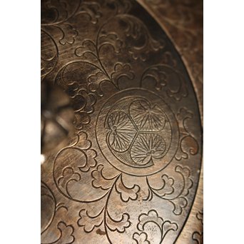 彫金葵御紋 純銀平提手銚子/銀瓶　K239 