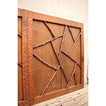 名栗框蜘蛛巣模様の引戸　2枚1組　B805 