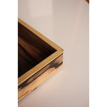 作家物　指物黒柿短冊箱　S2664 