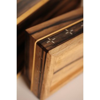 作家物　指物黒柿短冊箱　S2664 