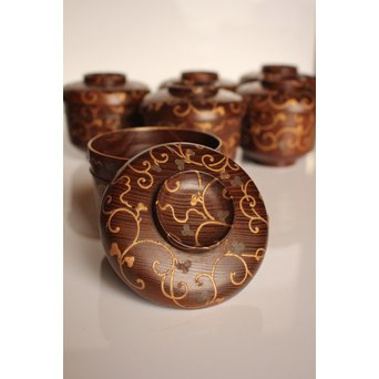 素生地唐草模様　御祝椀10客　S2670 