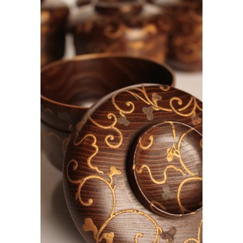 素生地唐草模様　御祝椀10客　S2670 