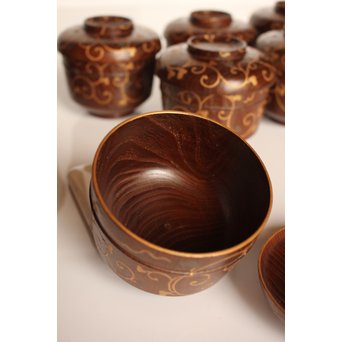 素生地唐草模様　御祝椀10客　S2670 