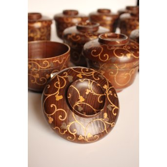 素生地唐草模様　御祝椀10客　S2670 