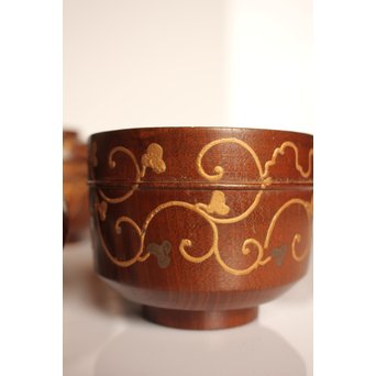 素生地唐草模様　御祝椀10客　S2670 