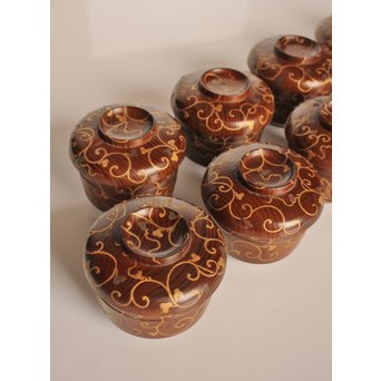 素生地唐草模様　御祝椀10客　S2670 