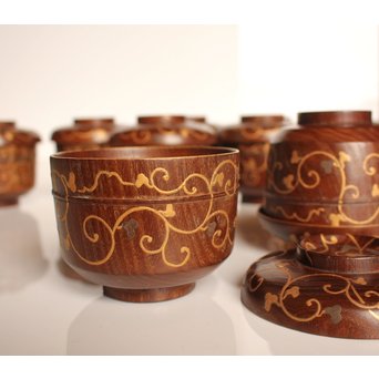 素生地唐草模様　御祝椀10客　S2670 