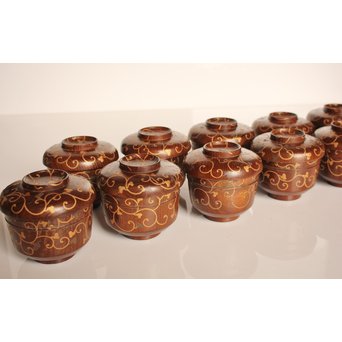 素生地唐草模様　御祝椀10客　S2670 